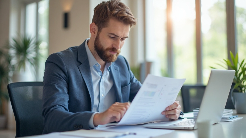 Профессиональный финансовый аналитик работает с бюджетом на компьютере